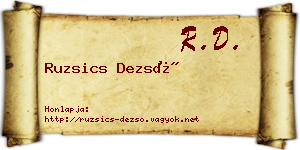 Ruzsics Dezső névjegykártya