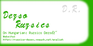 dezso ruzsics business card